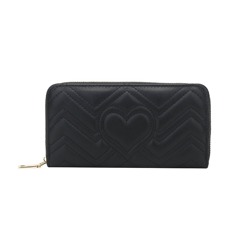 Long Large Capacity Zipper Clutch Love Ladies Wallets