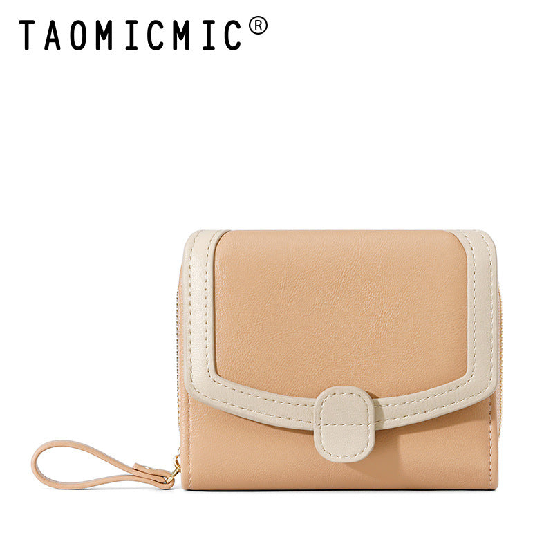 Women's Stylish Sweet Short Zipper Folding Bags