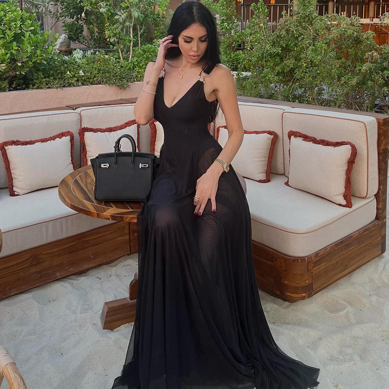 Spring Sexy Slim Backless Dress Temperament Dresses