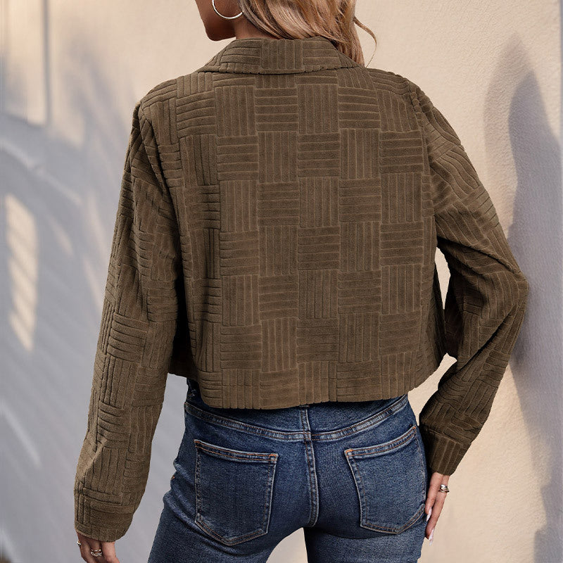 Women's Popular Retro Overalls Style Corduroy Solid Jackets