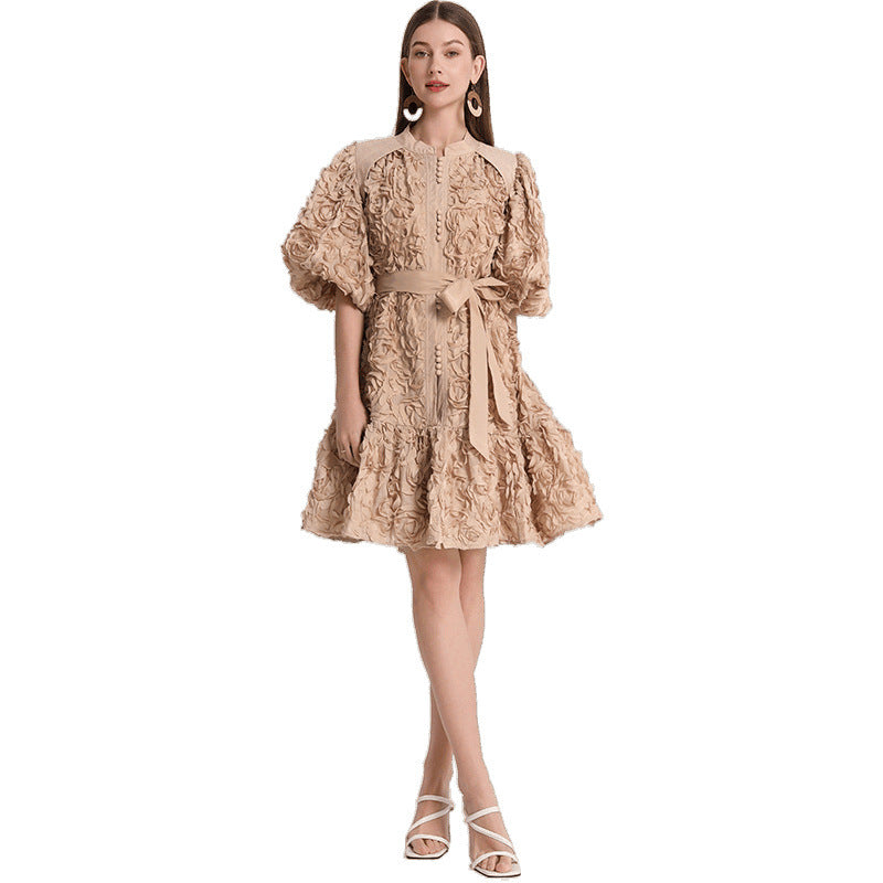 Women's Style Niche Dress French Temperament Three-dimensional Dresses