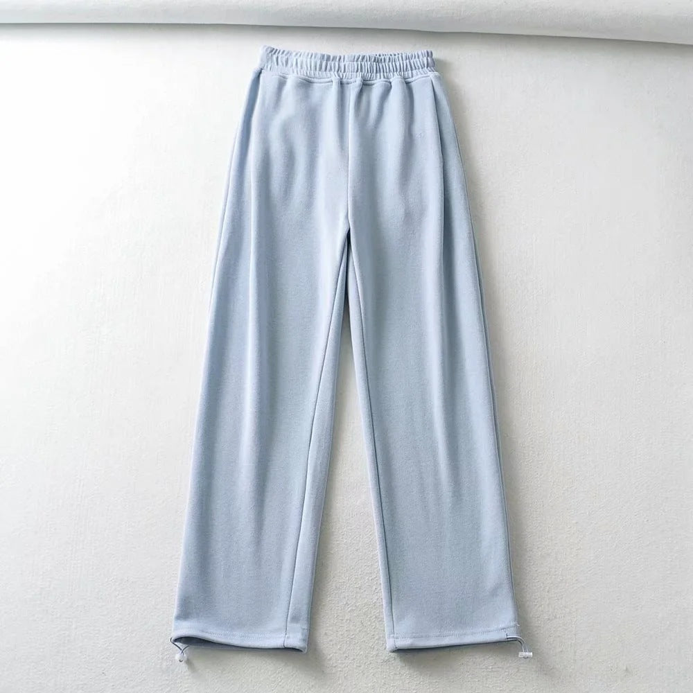 Women's Fashion Autumn Elastic High Waist Two-way Pants