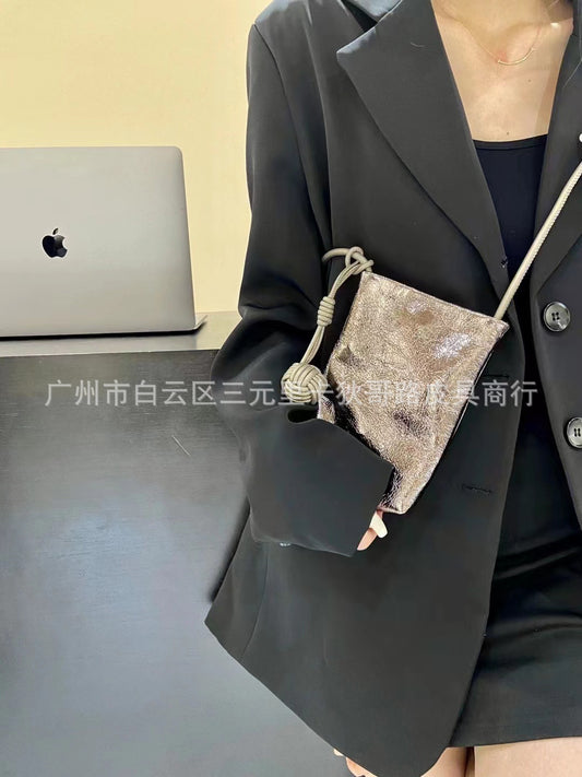 Layer Leather Simple Solid Color Macaron Crossbody Bags