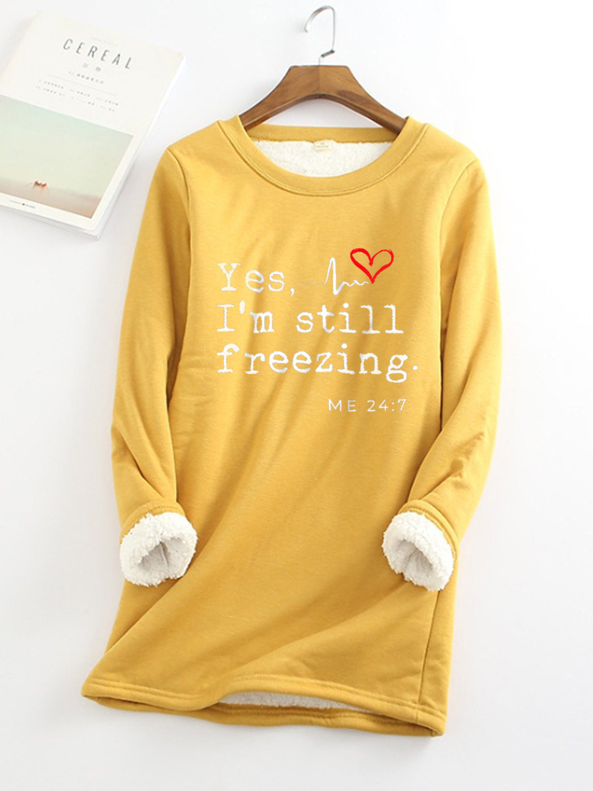 Glamorous Fleece-lined Thermal Base Printing Series Women's Sweater, Sweater