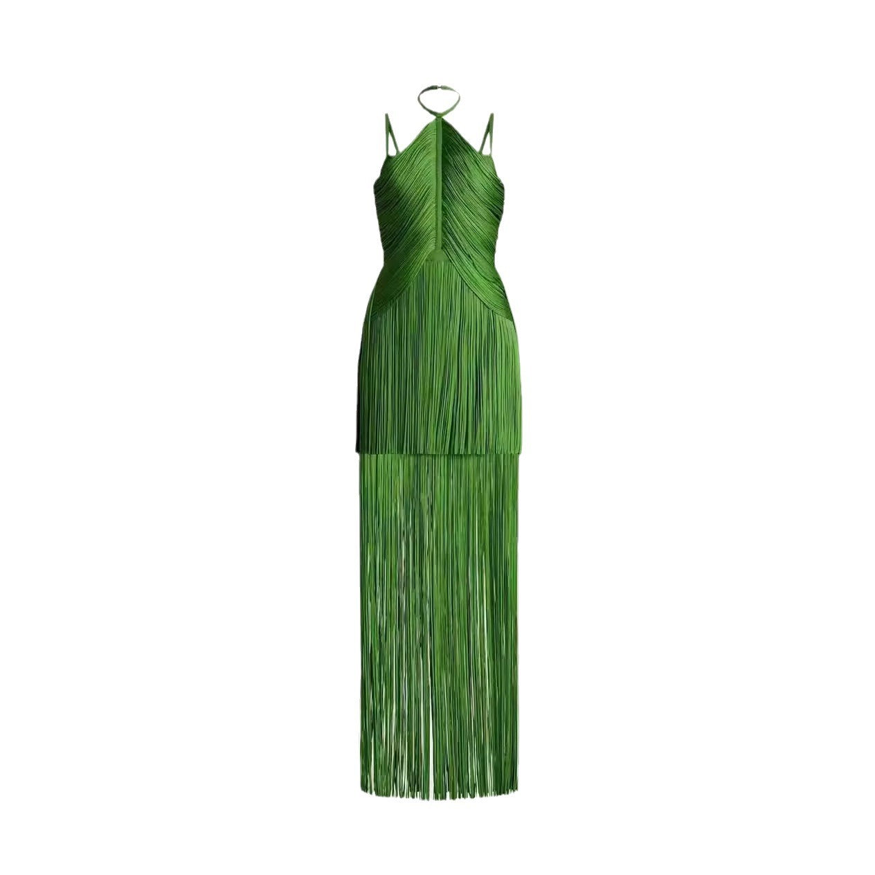 Long Dress Fringed Hem Sexy Dinner Dresses