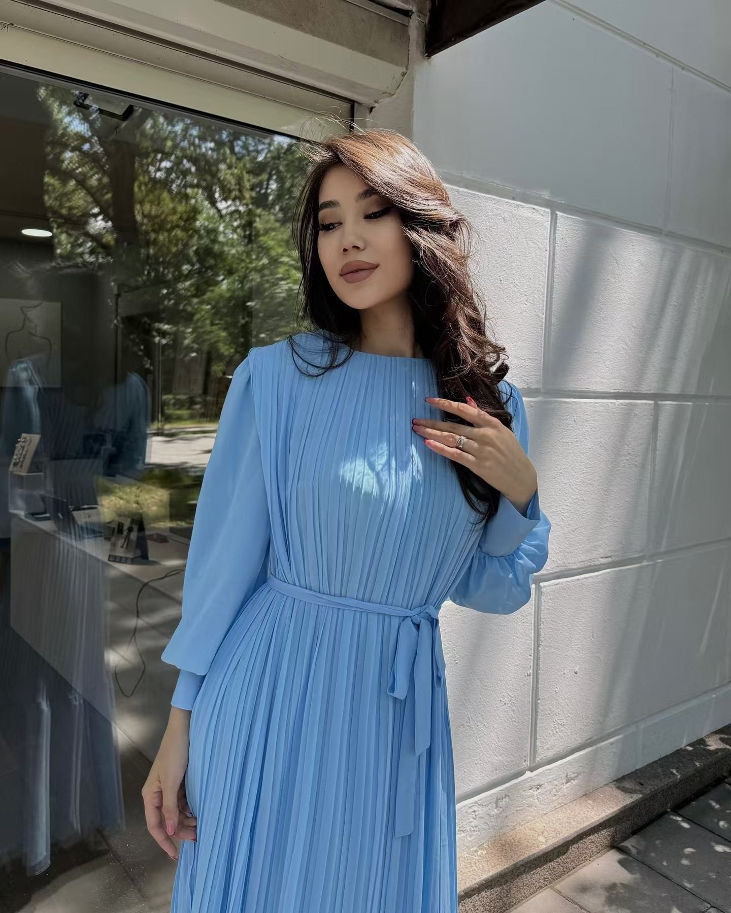 French Style Temperament Pleated Big Swing Dresses