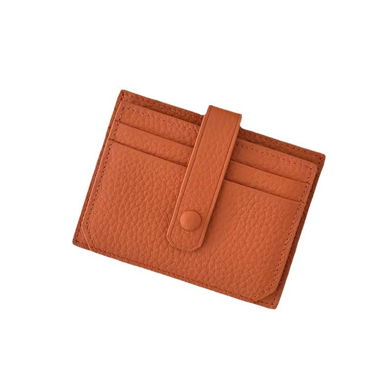 Women's & Men's & Korean Thin Exquisite Leather Cover Card Holder