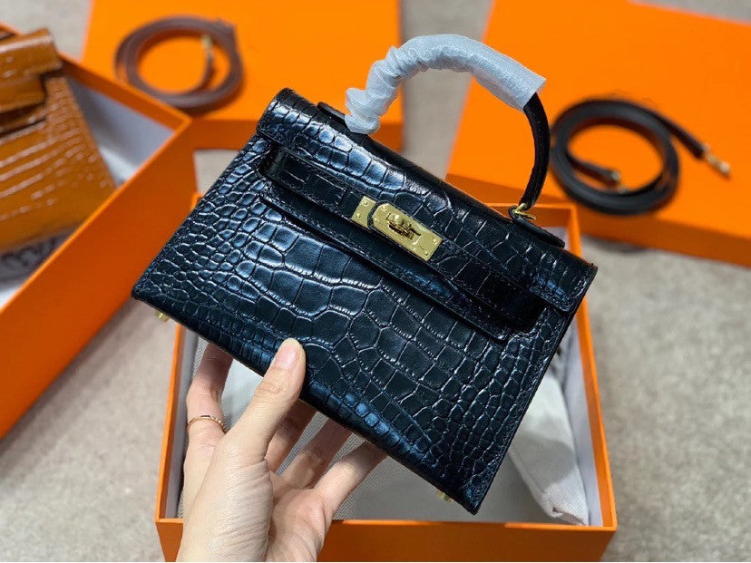 Women's Genuine Leather Crocodile Pattern Cowhide Bags