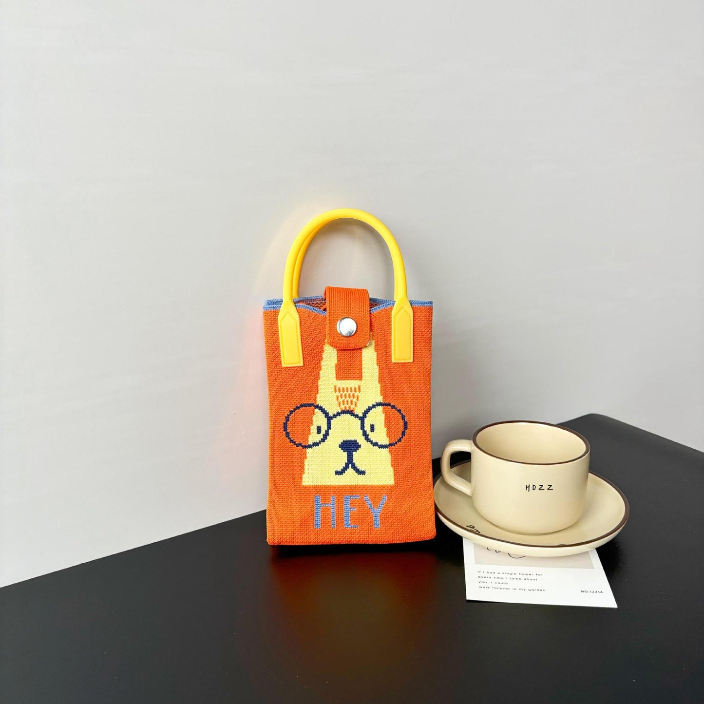 High Sense Mobile Cartoon Knitted Dopamine Bags
