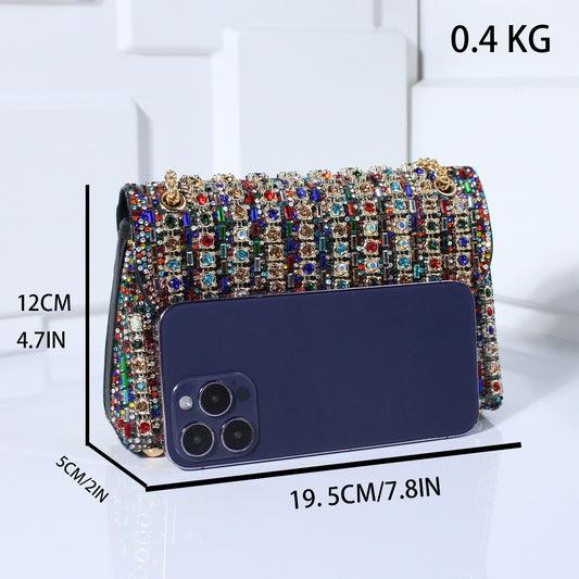 Women's Colorful Crystals Chain High-grade Delicate Rhinestone Evening Bags