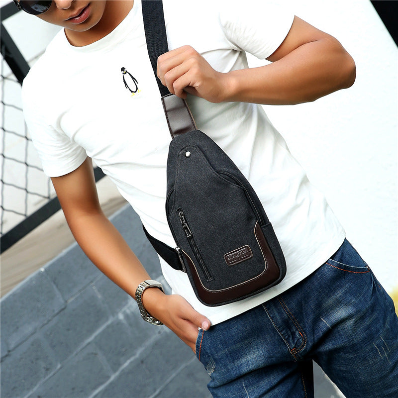 Slouchy Classic Canvas Convenient Simple Retro Men's Chest Bags