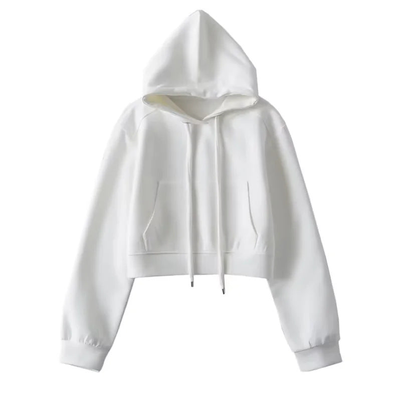 Women's Basic Hooded Large Pocket High Waist Sweaters