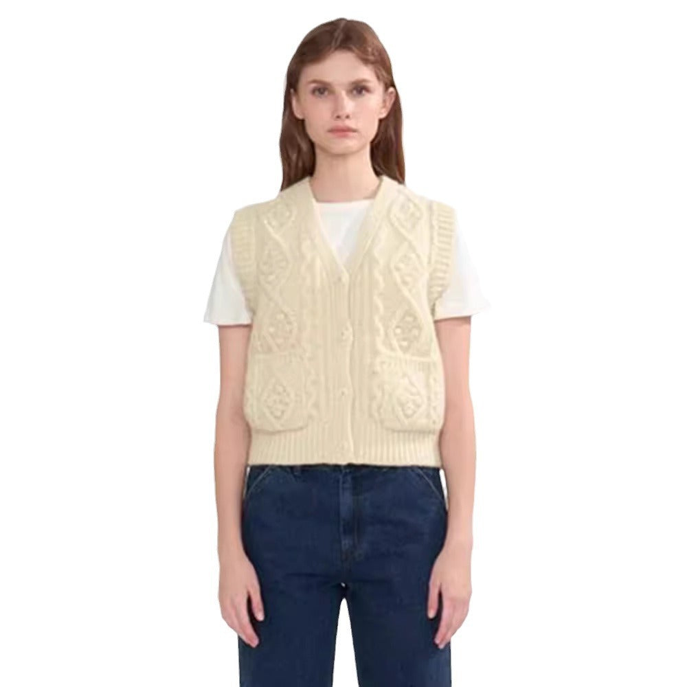 Women's Korean Style Casual Twist Waistcoat Buckle Vests
