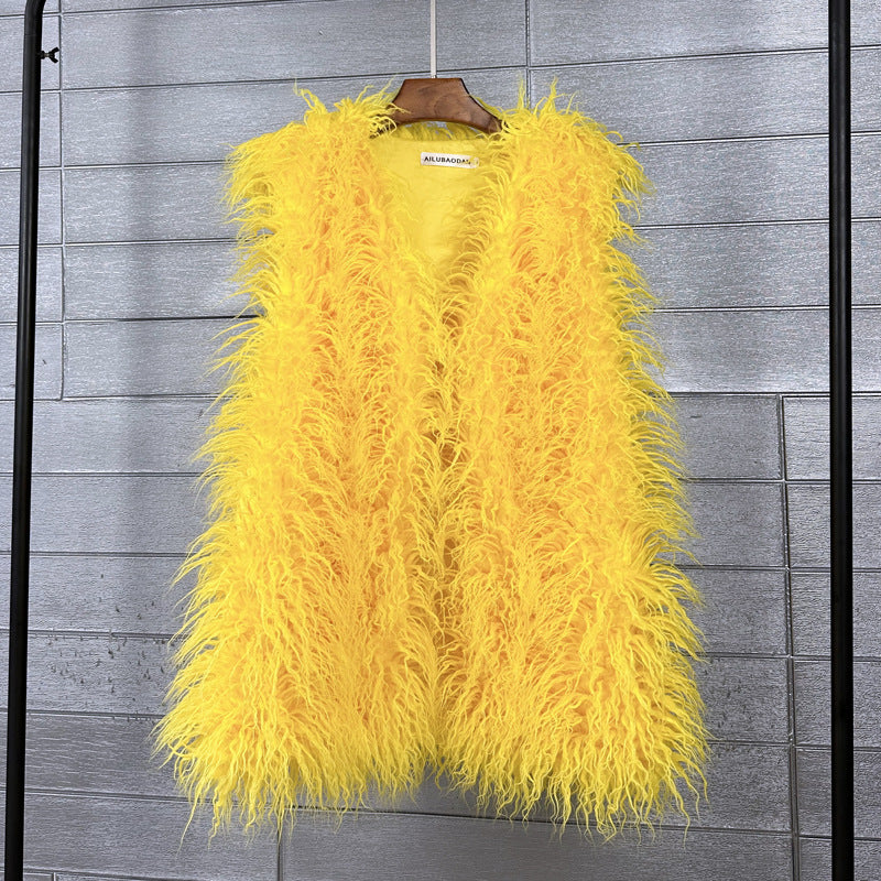 Women's Imitated Tibet Sheep Fur Mid-length Faux Coats