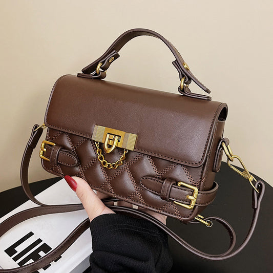 Women's Diamond Pattern Trendy Retro Winter High-grade Shoulder Bags