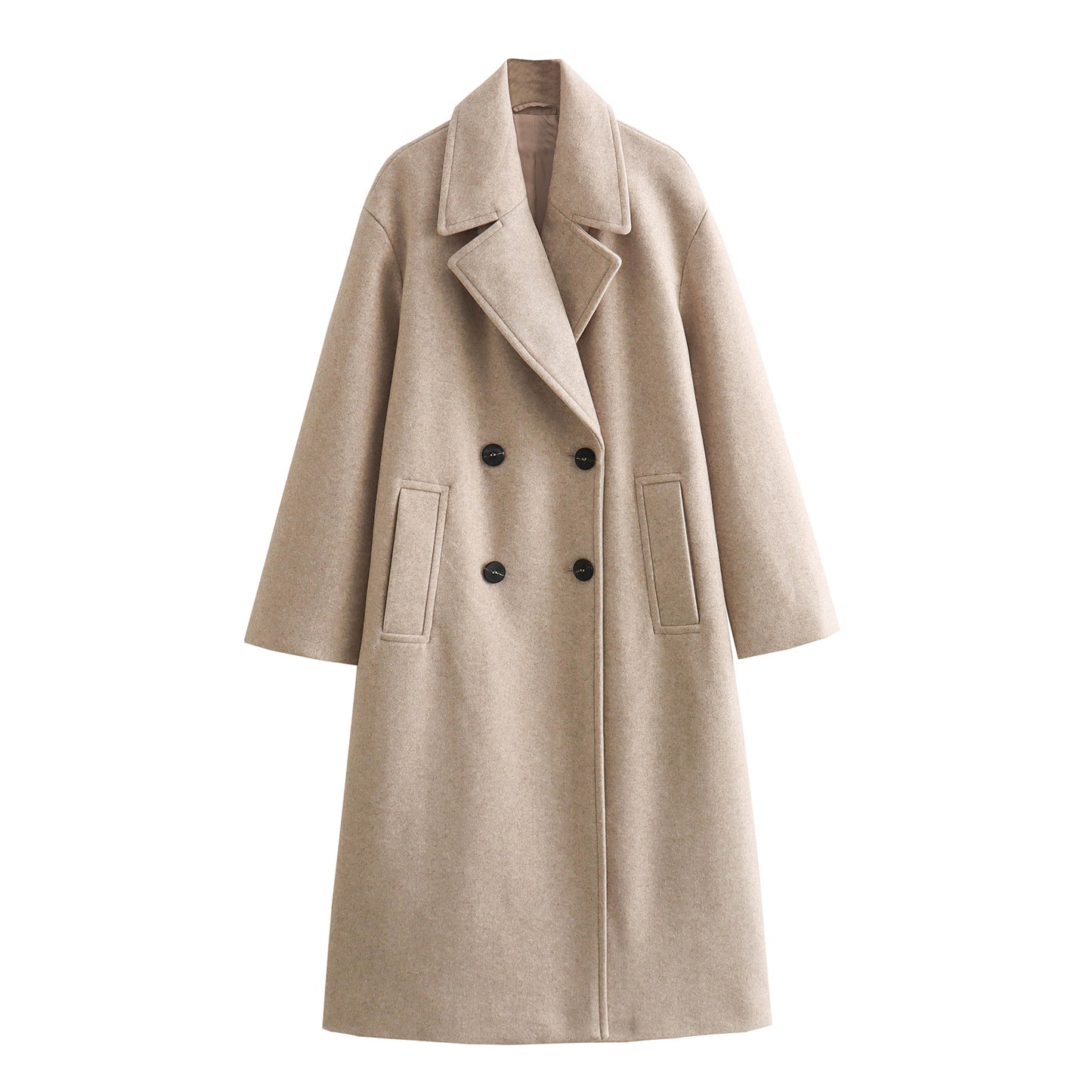 Autumn Soft Double Row Ornament Loose Coats