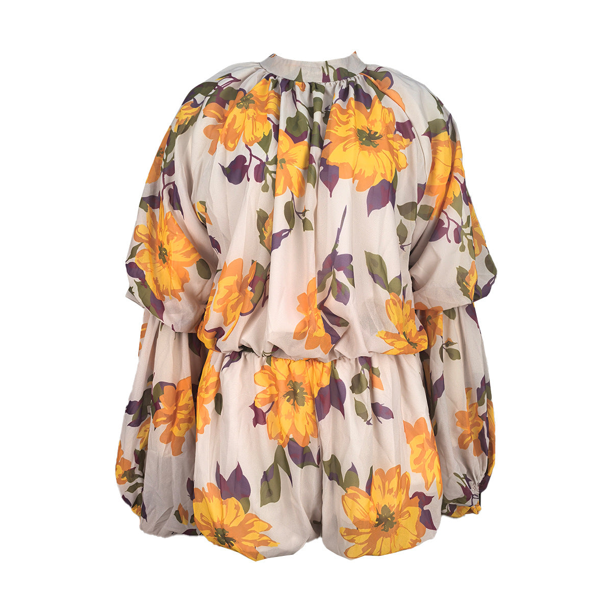 Women's Pure Color Ruffles Fashion Summer Round Suits