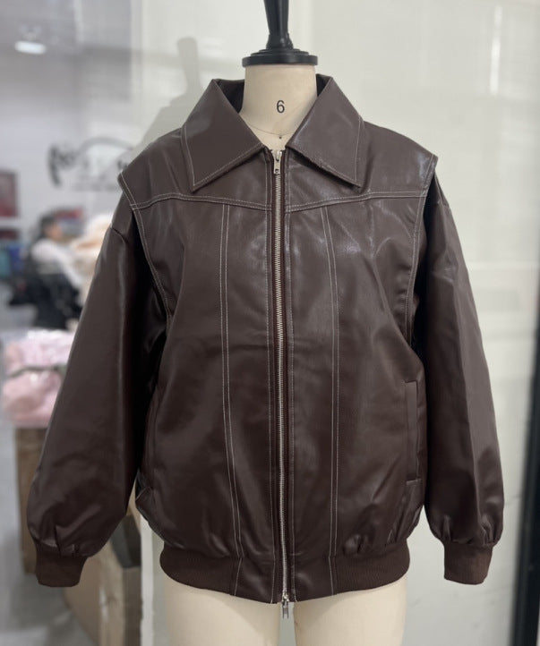 Women's Fashion Loose Lapel Long Sleeves Retro Jackets