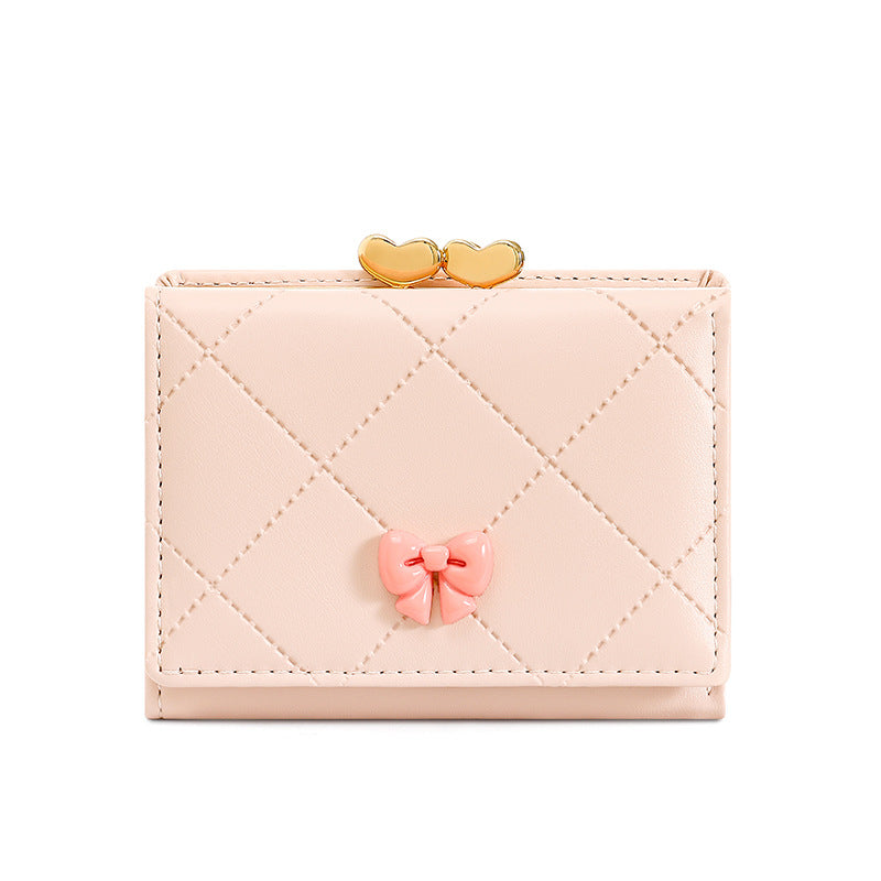 Women's Creative Short High-grade Bow Clip Ladies Wallets