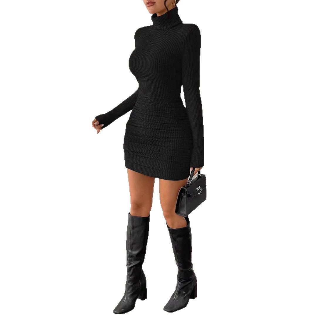 Fashion Casual Turtleneck Slim Fit Hip Dress