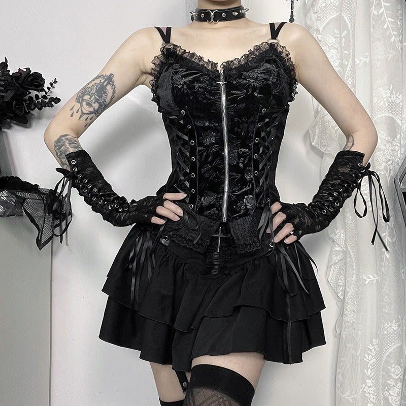 Women's Hot Dark Style Gothic Rose Camisole Tops