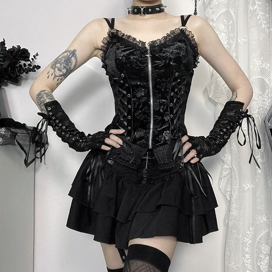 Women's Hot Dark Style Gothic Rose Camisole Tops