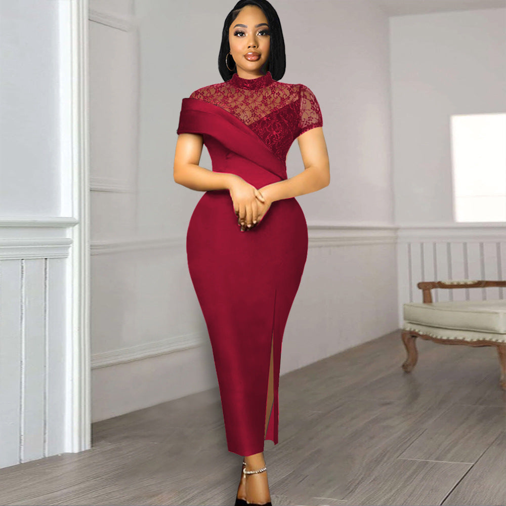 Summer Round Neck Lace Retro Dress Dresses