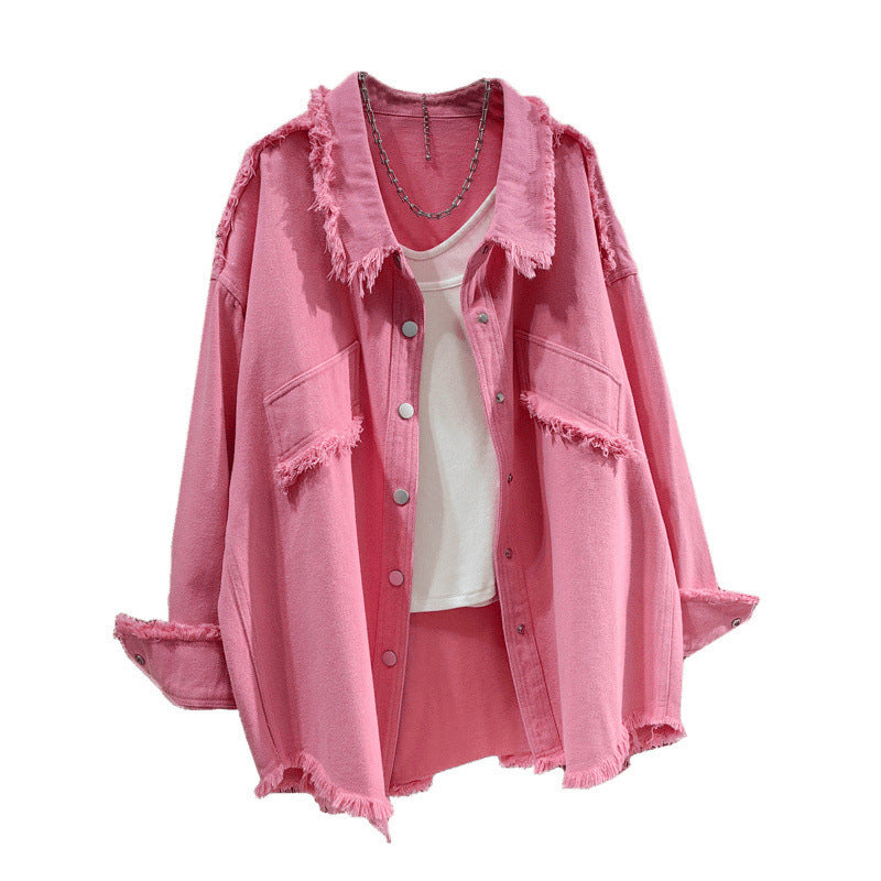 Edge Denim Shirt Korean Style Casual Jackets