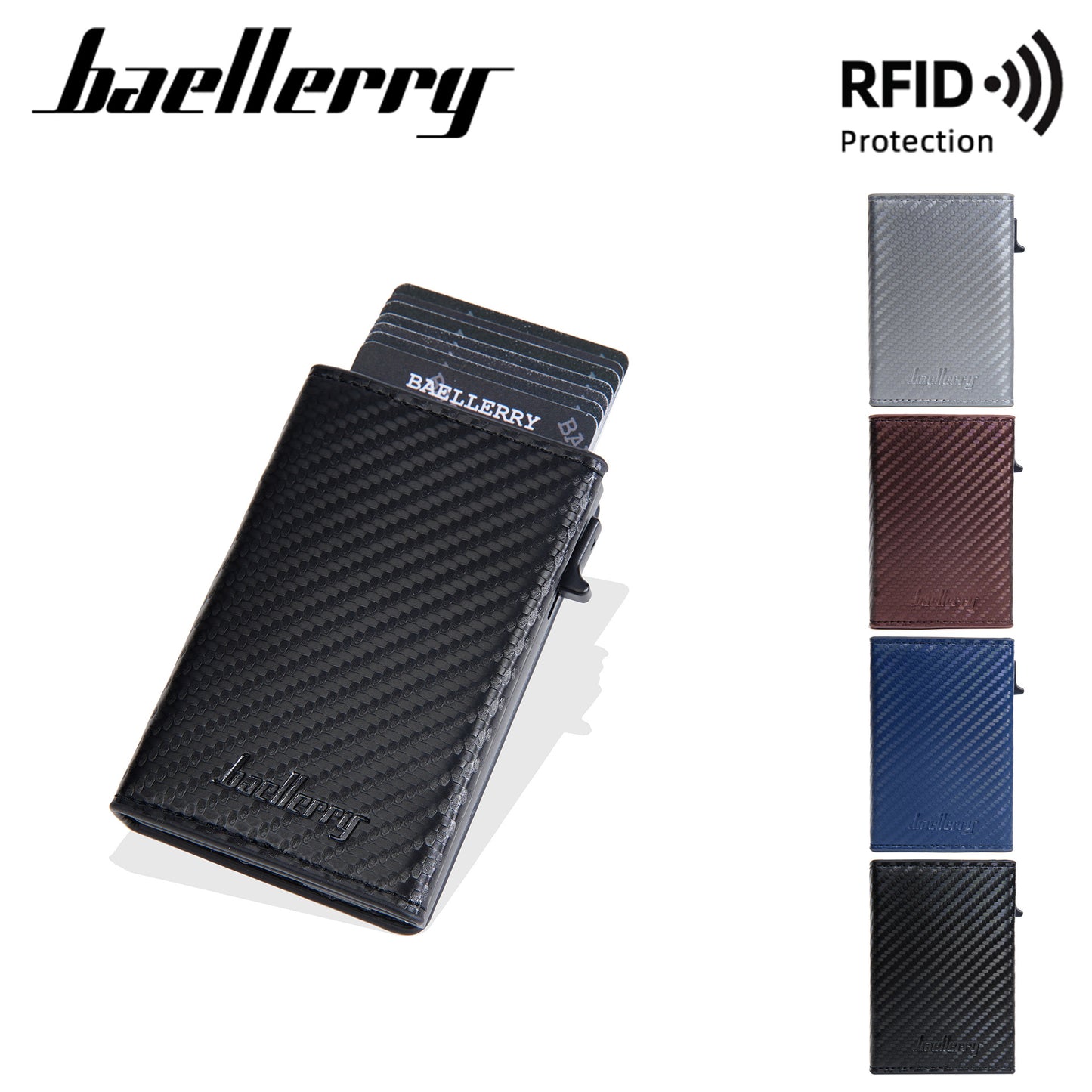 Men's Carbon Fiber Multiple Slots Automatic Pop-up Card Holder