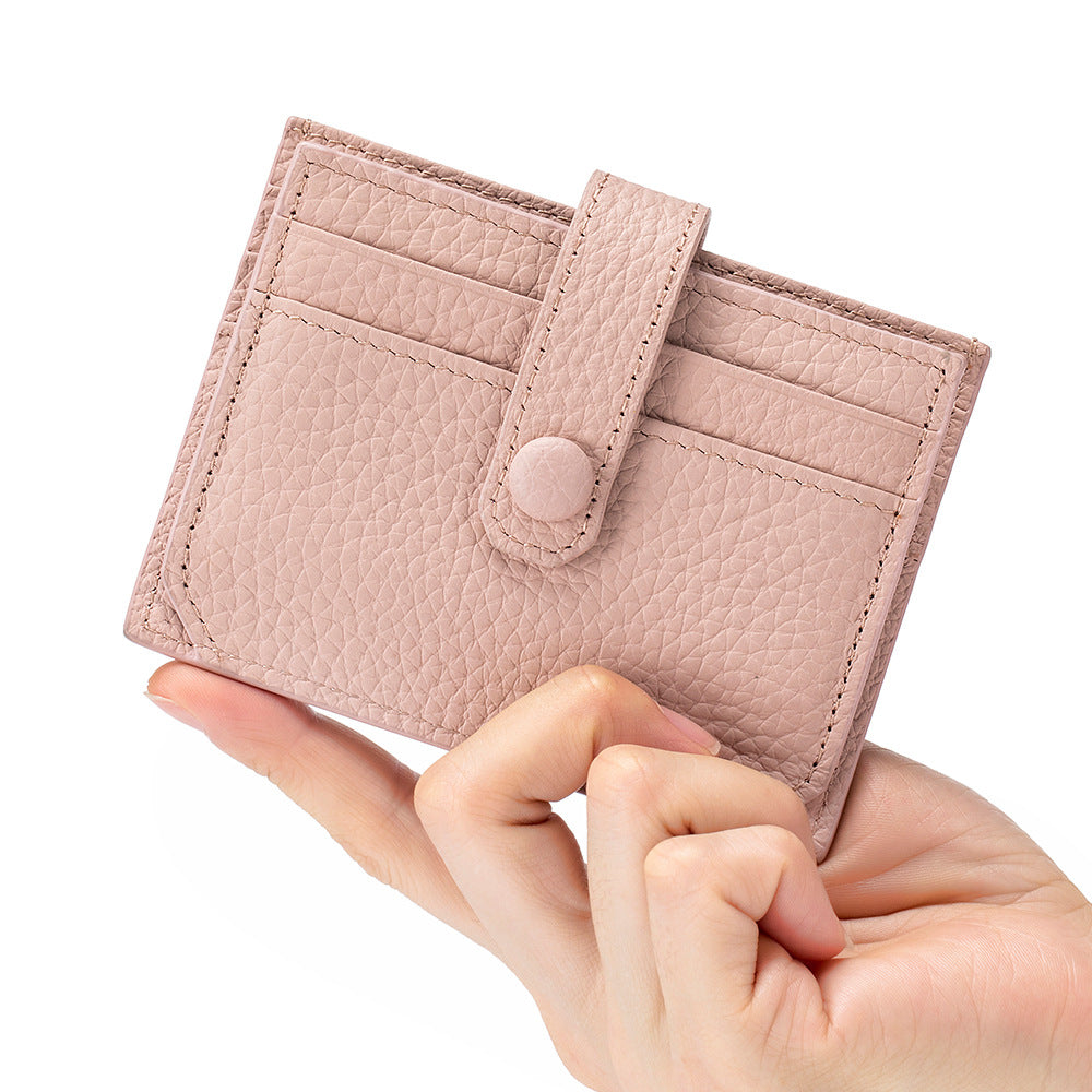 Women's Fashion Genuine Leather Made Korean Storage Card Holder