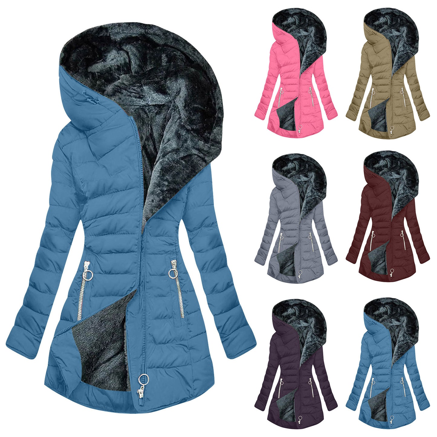 Women's Winter Warm Fur Collar Cotton Clothes Coats