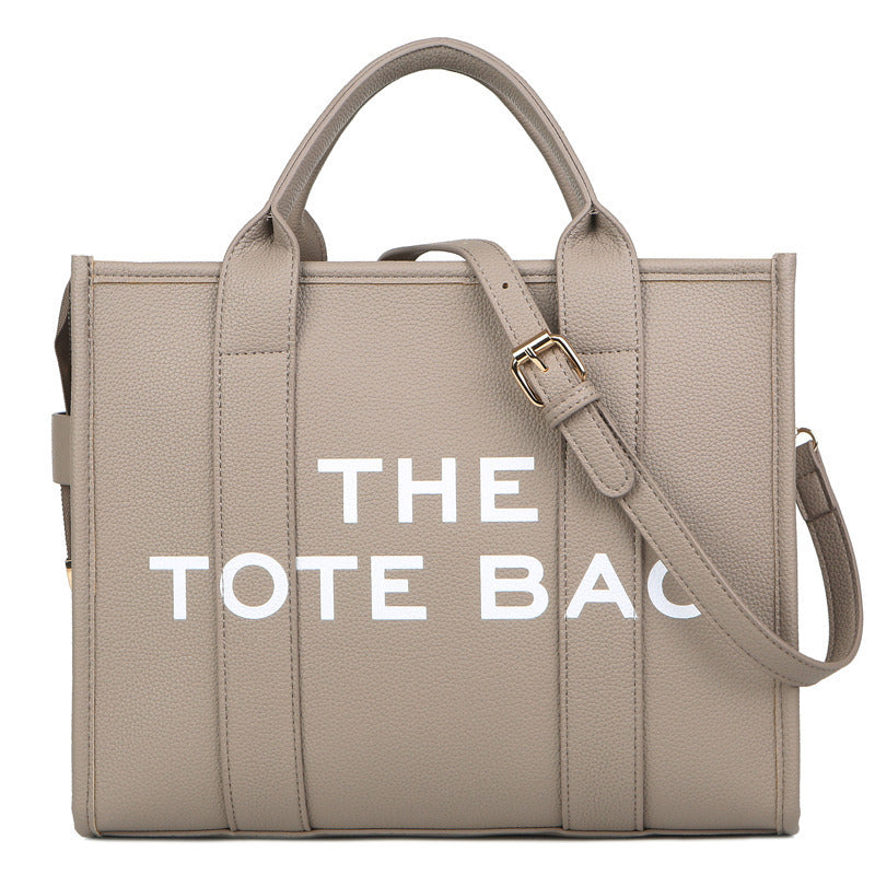 Women's Trendy Solid Color Letter Large Capacity Shoulder Bags