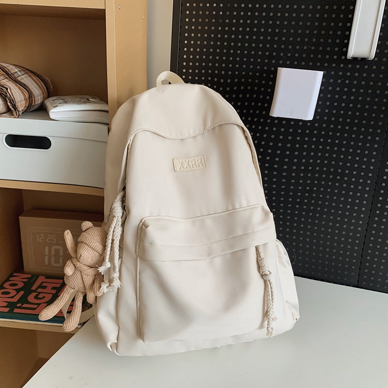 College Artistic Style Large Capacity White Backpacks