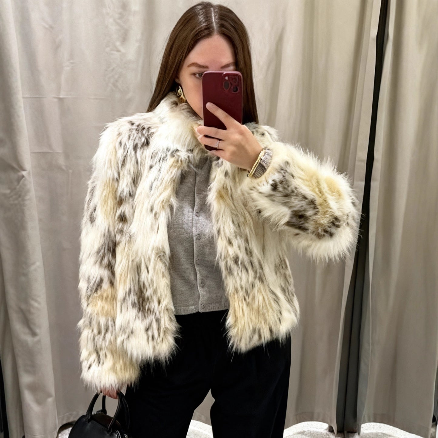 Women's Fashion Artificial Fur Dyed Furry Coats