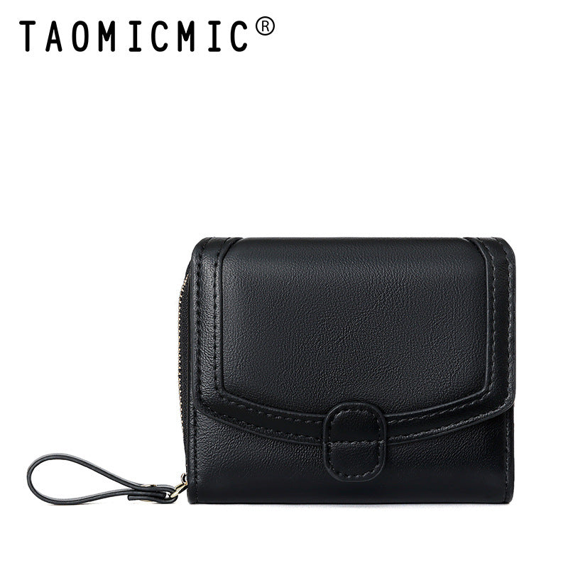 Women's Stylish Sweet Short Zipper Folding Bags