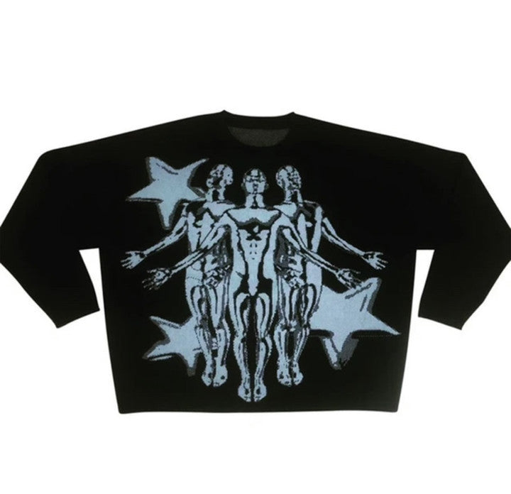 Women's & Men's & Fashion Autumn Round Neck Anime Loose Sweaters
