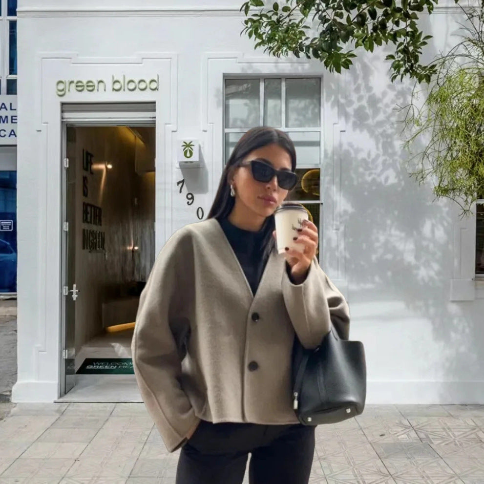 Women's Trendy Loose Double-breasted Long-sleeved Pocket Jackets