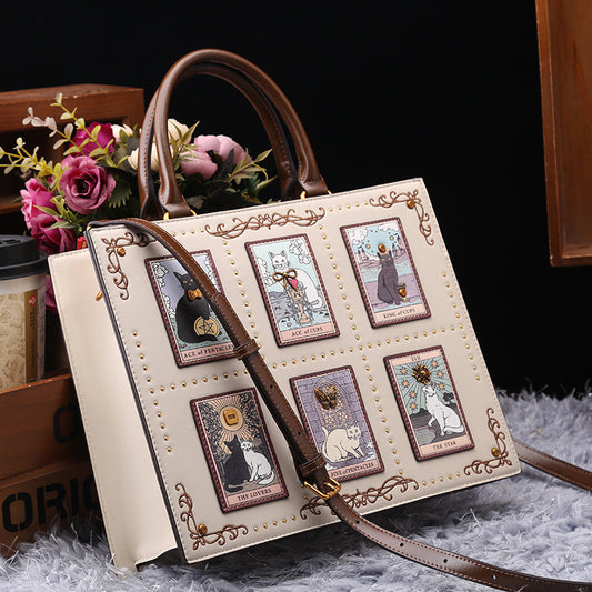 Graceful Women's Cat Embroidery Beads Advanced Handbags