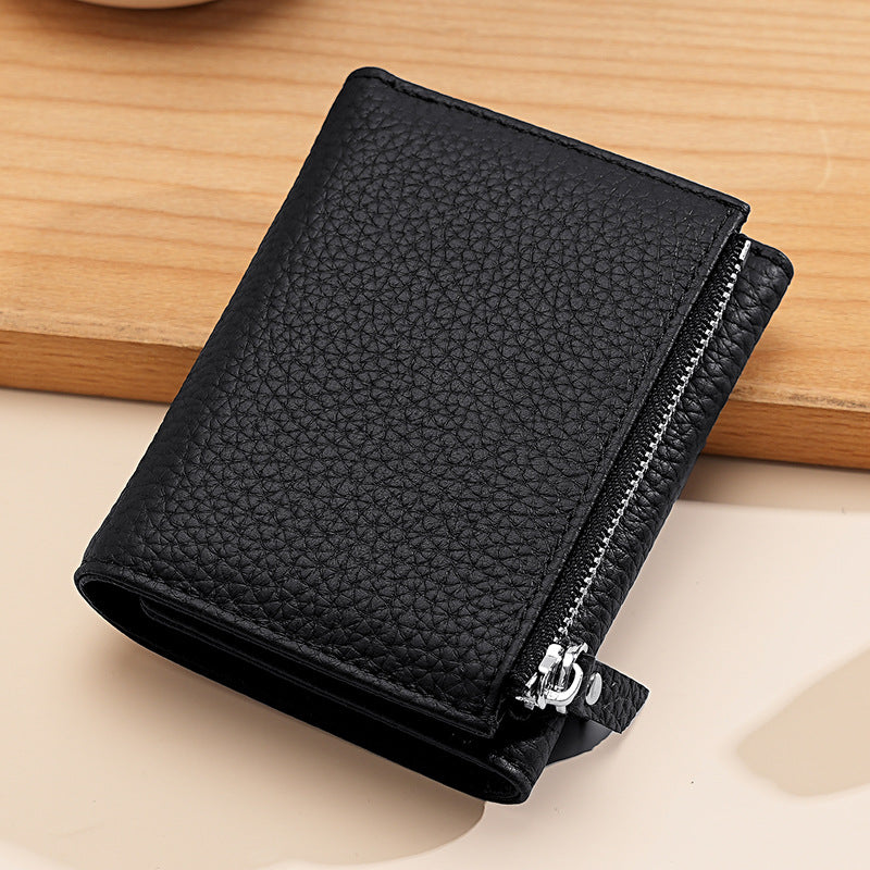 Women's Genuine Leather Integrated Multifunctional Cowhide Zipper Bags