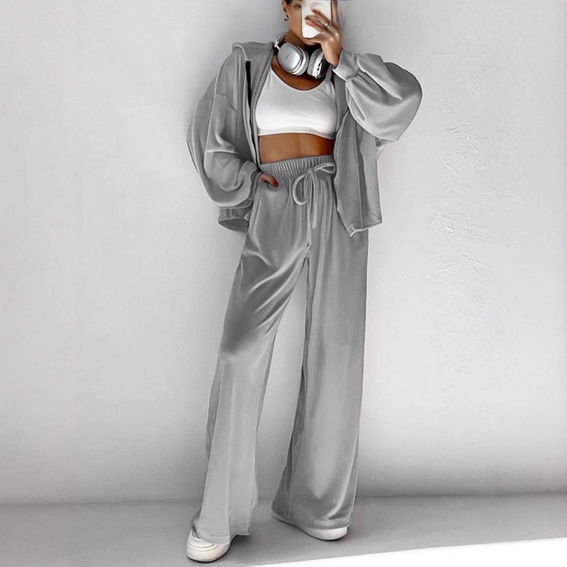 Unique Women's Hooded Sweatshirt Two-piece Winter Fashion Casual Suit