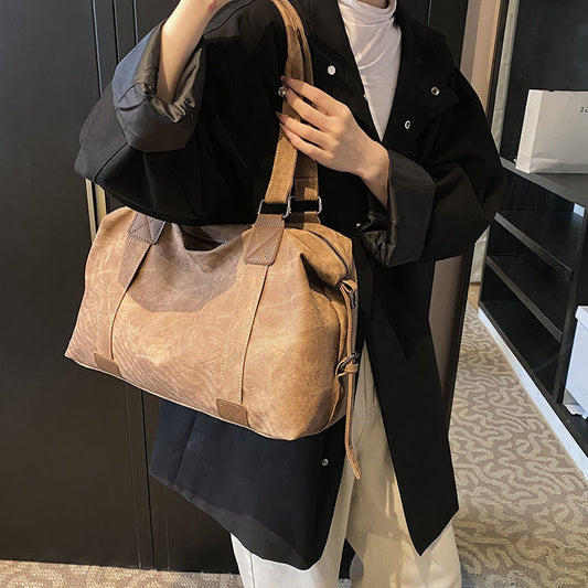 Women's Retro Large Capacity Soft Leather Portable Shoulder Bags