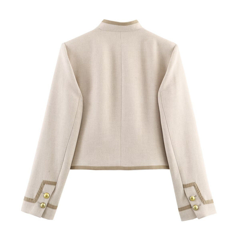 Women's Casual Padded Shoulder Bends Hitches Chinese Coats