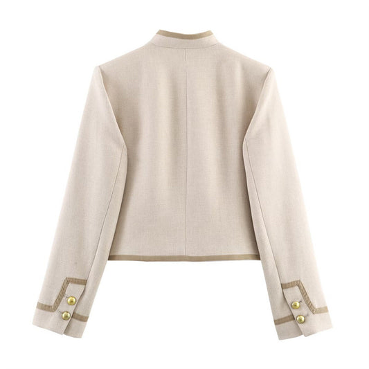 Women's Casual Padded Shoulder Bends Hitches Chinese Coats