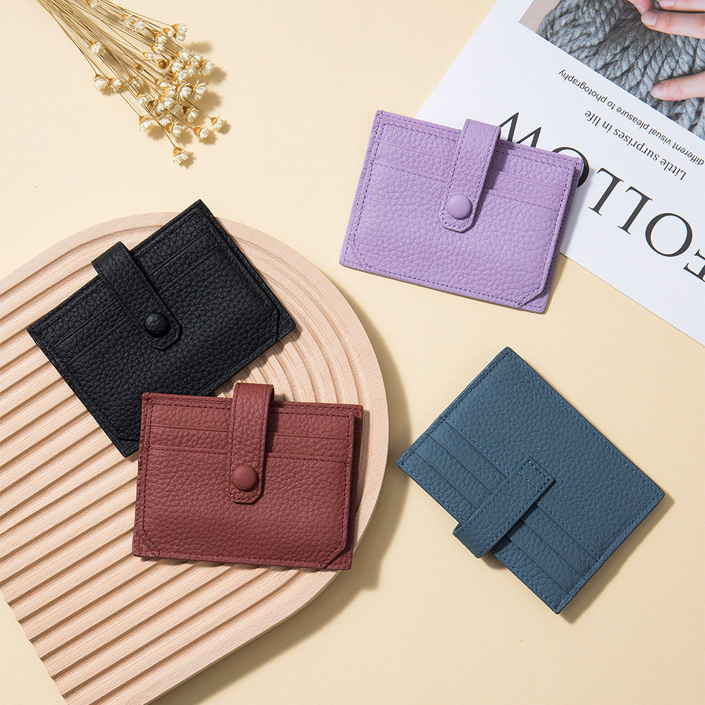 Women's Fashion Genuine Leather Made Korean Storage Card Holder