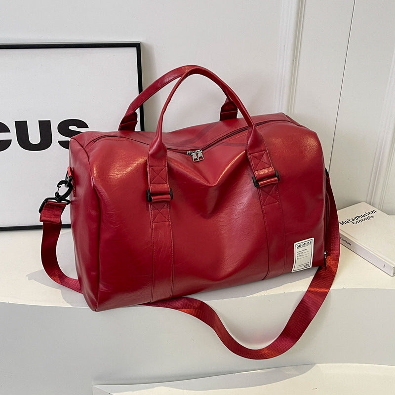 Women's & Men's & Portable High-grade Large Capacity Leather Travel Bags