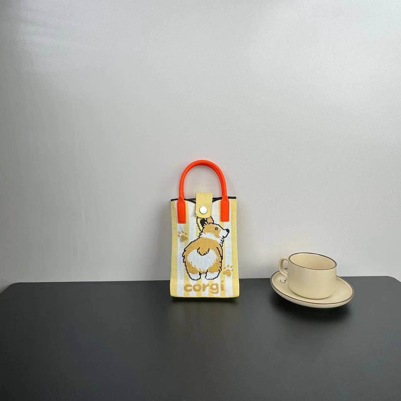 High Sense Mobile Cartoon Knitted Dopamine Bags
