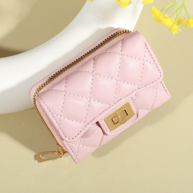 Women's Korean Rhombus Simple Multiple Slots Purses