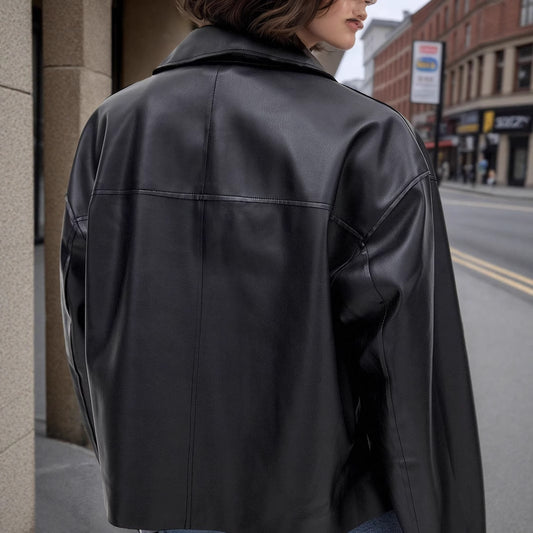 Zipper With Double Pockets Black Cropped Jackets