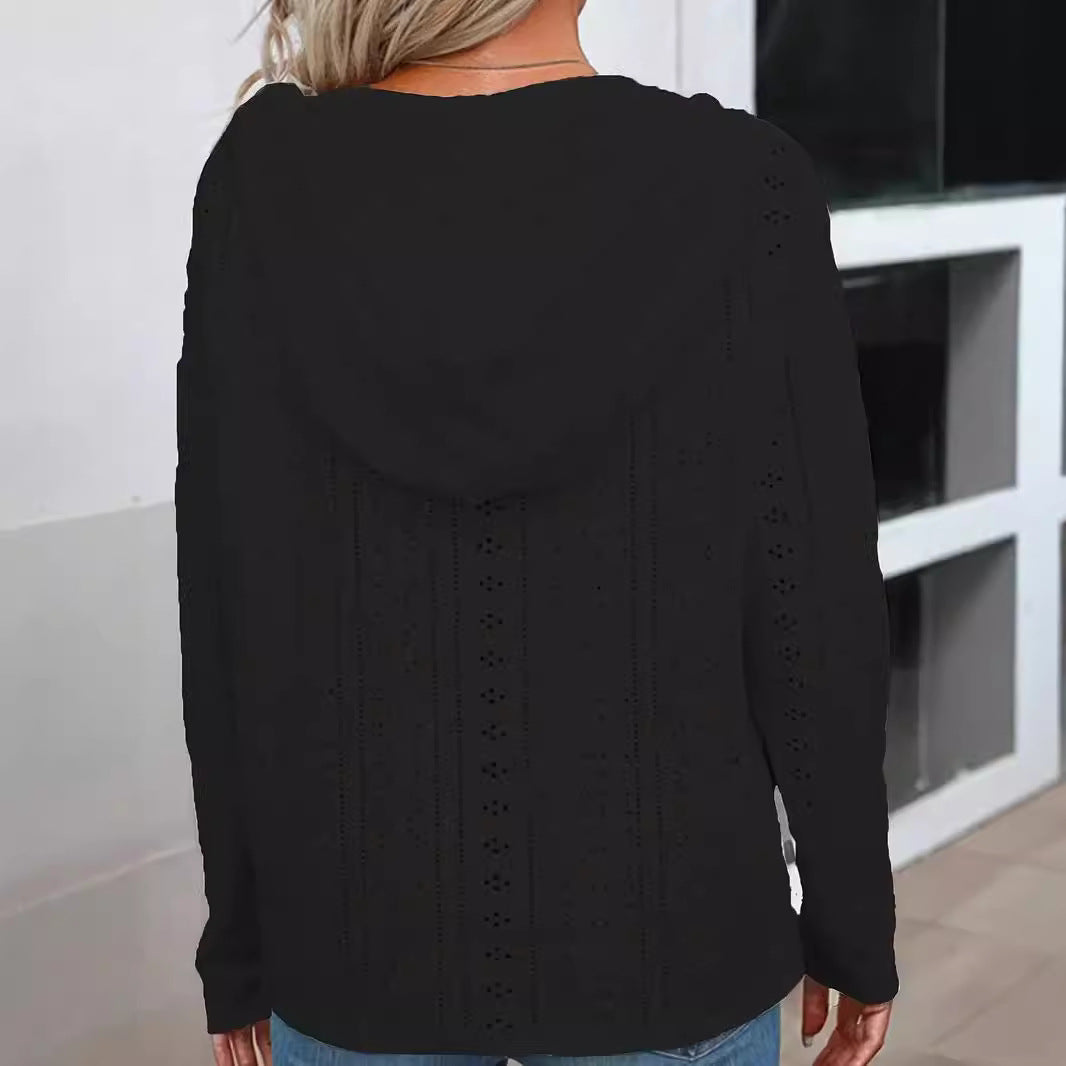 Women's Hooded Long Sleeve Loose Western Style Figure Women's Sweater, Sweater