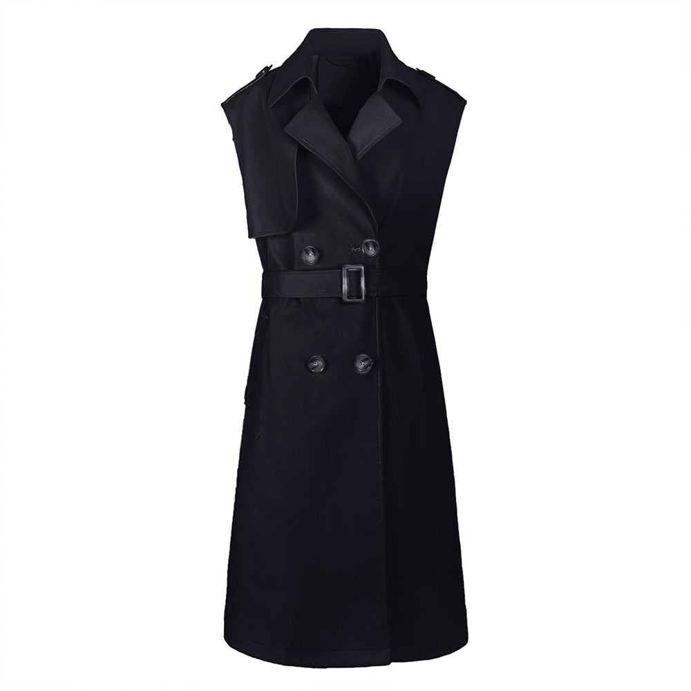 Women's Windbreaker Korean Style Slimming British Sleeveless Coats